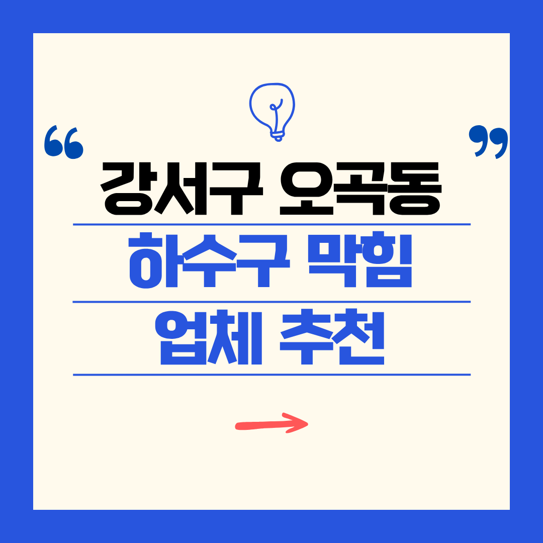 강서구 오곡동 하수구 막힘 업체 추천ㅣ주방 싱크대, 화장실 세면대, 세탁실