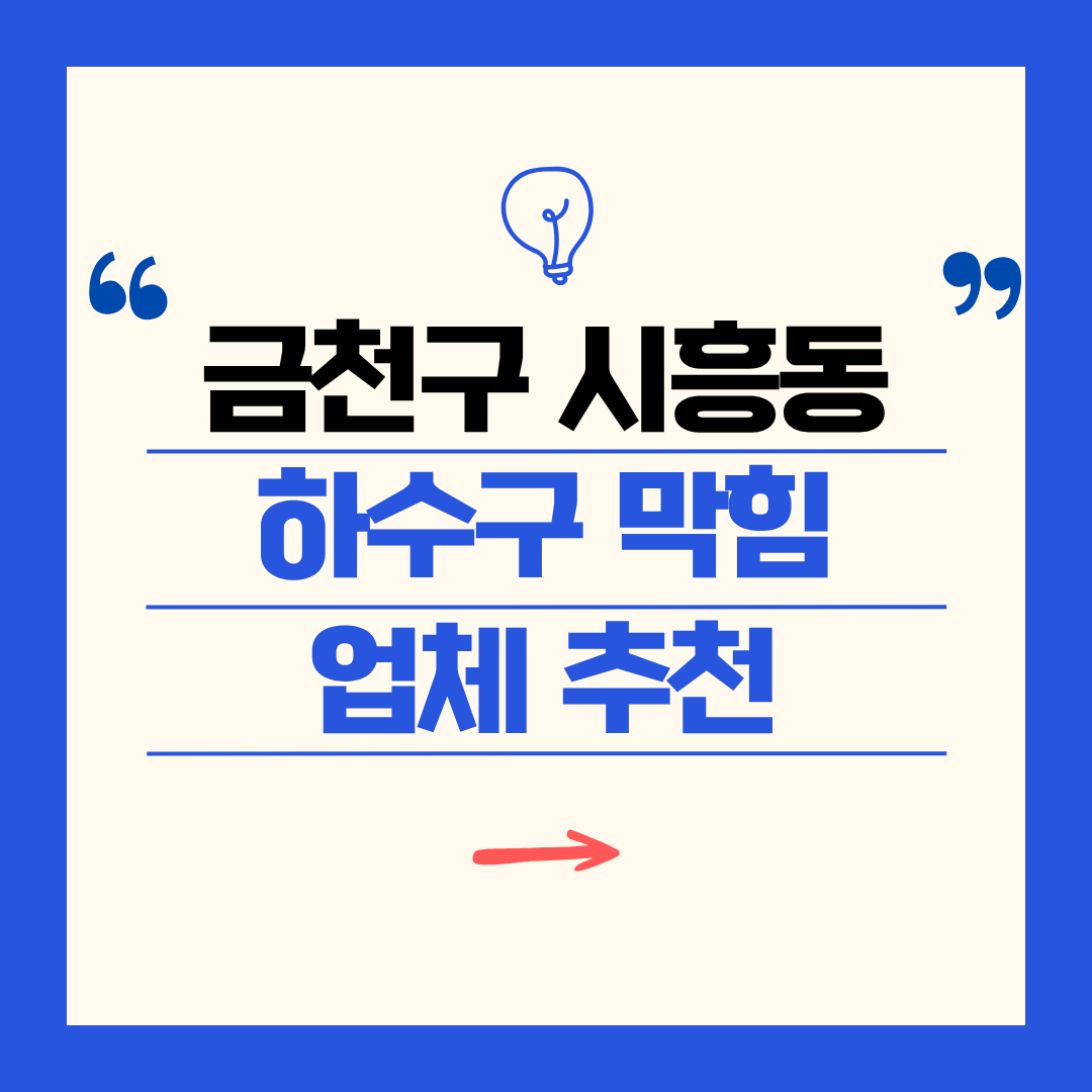 금천구 시흥동 하수구 막힘 업체 추천ㅣ주방 싱크대, 화장실 세면대, 세탁실